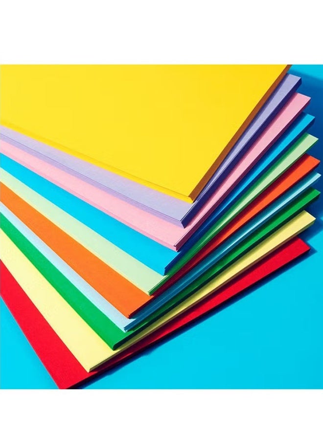 واي جيه ورق أورغامي، 100 ورقة من الورق الملون للأشغال اليدوية للأطفال، 10 ألوان، ورق مزدوج الوجهة سهل الطي للأورغامي، قص الورق، مشاريع DIY، زخارف، جودة طباعة زاهية - Image 2