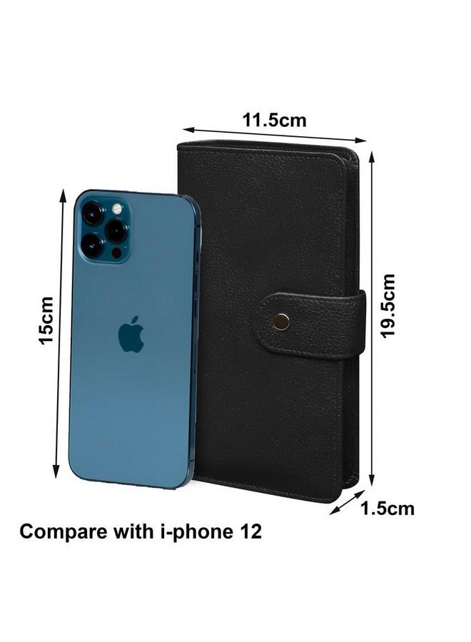 ABYS حامل جواز سفر طويل من الجلد الأصلي الأسود مع حماية RFID للرجال، حامل جواز سفر للجنسين للنساء - Image 2