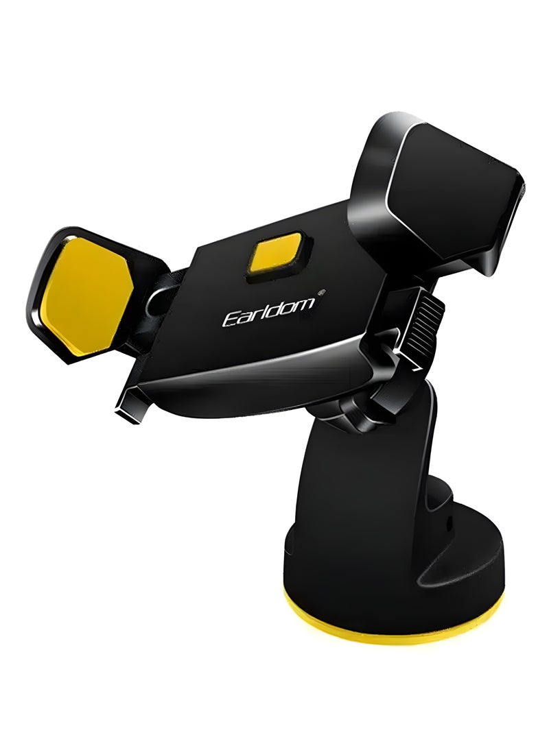 Earldom ET-EH44 Car Phone Holder – 360° Rotation – Dashboard & Windshield Mount– Secure & Firm Grip-BLACK - Image 1