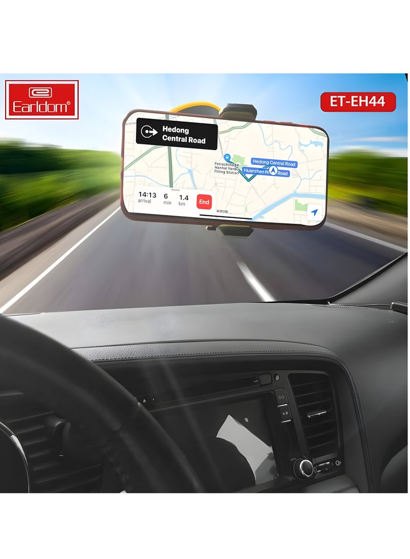 Earldom ET-EH44 Car Phone Holder – 360° Rotation – Dashboard & Windshield Mount– Secure & Firm Grip-BLACK - Image 5
