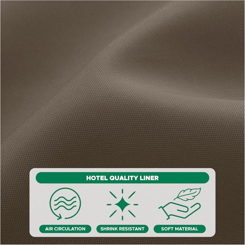 Biscaynebay Hotel Quality Fabric Shower Curtain Liners 72 Inch Width by 84 Inch Length, Taupe Water Resistant Bathroom Curtains, Rust Resistant Grommets Top Weighted Bottom Machine Washable - Image 5