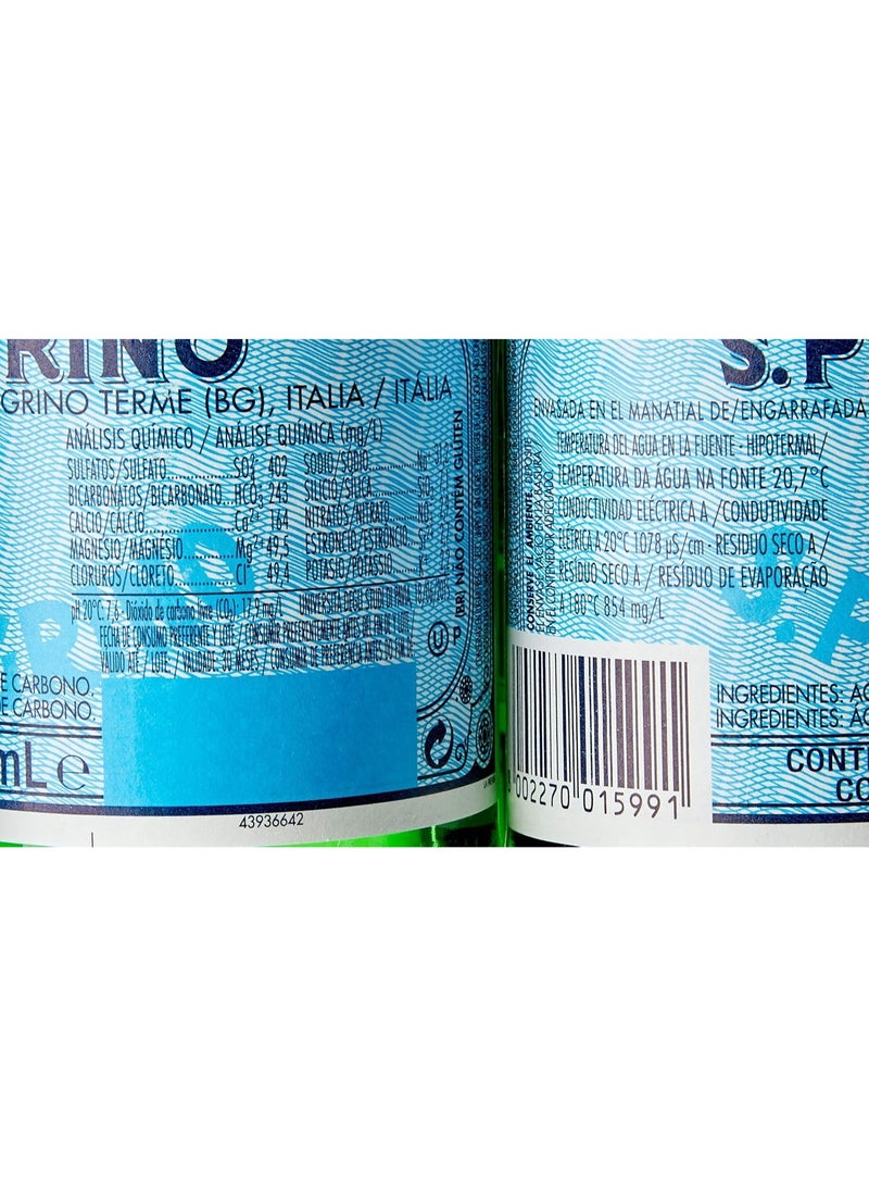 Sanpellegrino Sparkling Natural Mineral Water 250ml Pack of 6 Glass Bottles - Image 2