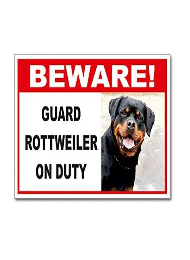 Masstone Beware of Dog Sign - 8x12 Inch | Dog Warning Sign with Rottweiler Design | Emergency Pack of 1 - Image 1