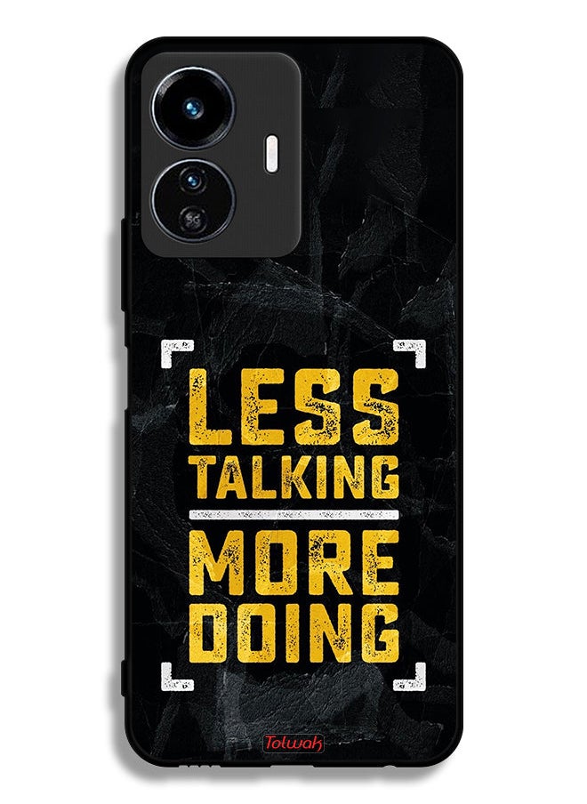Tolwak - Vivo Y77 5G Protective Case Cover Less Talking More Doing - Image 1