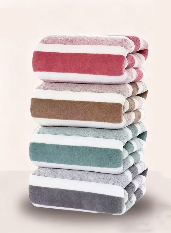 هومستر 4 قطع 100٪ ميكروفايبر لينة فيلور حمام مناشف مجموعة 13.7 "× 29.5" - شريط حمام السباحة مناشف - سريع الجاف، عالية الامتصاص (متعددة الألوان) - Image 5