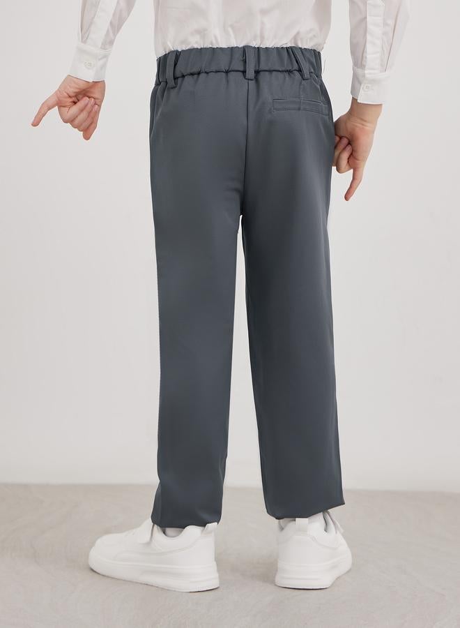 Styli Boys Charcoal Regular Fit Pants with Pockets - Image 4