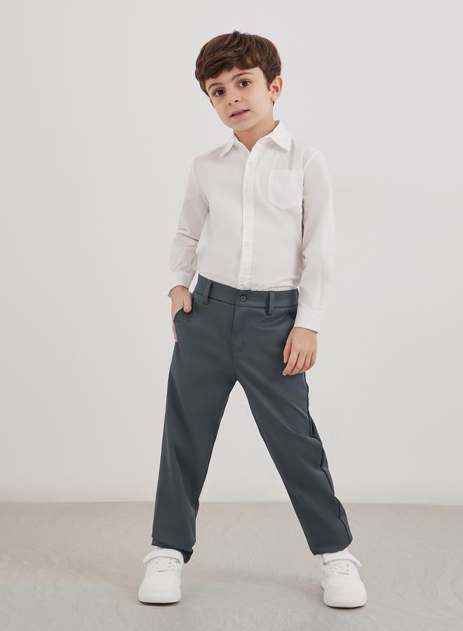 Styli Boys Charcoal Regular Fit Pants with Pockets - Image 2
