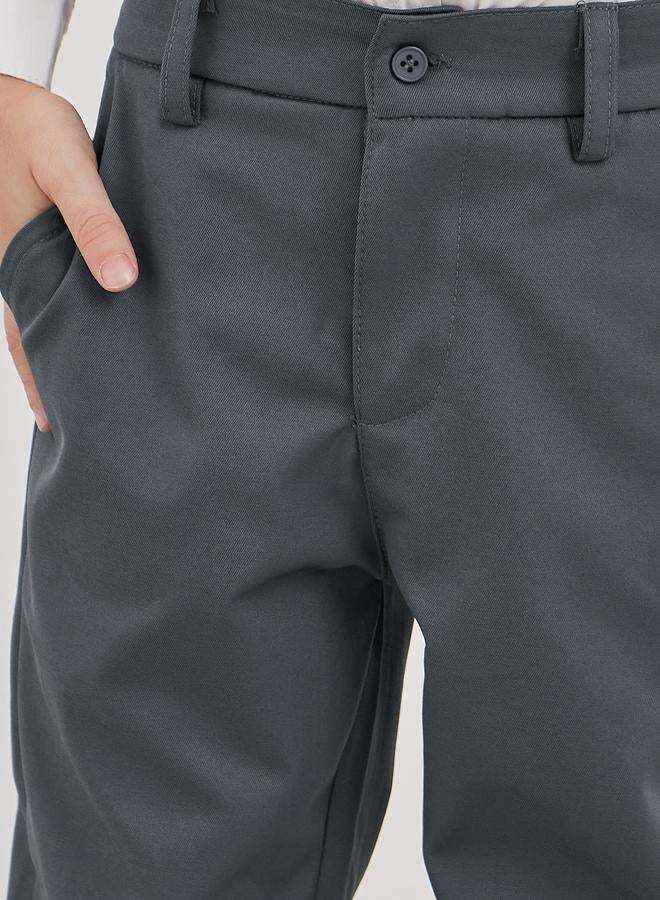 Styli Boys Charcoal Regular Fit Pants with Pockets - Image 3
