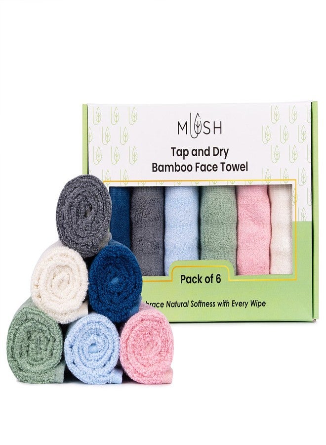 Mush Bamboo Luxurious 6 Piece Face Towel Set | Ultra Soft, Absorbent and Antimicrobial Face Towel Perfect as a Diwali/House Warming Gift (Gift Box: Face Towel) - Image 1