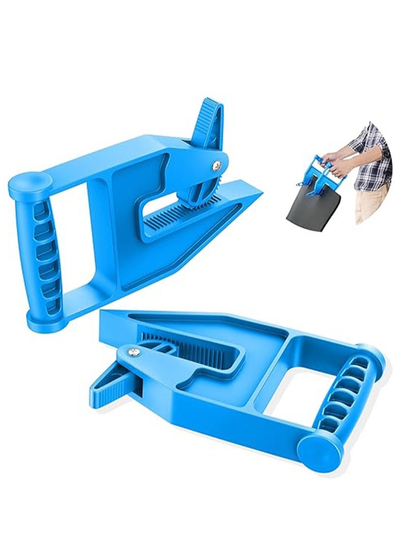 Apustim Pair Of Mat Handling Tools，Mat Grippers，Heavy Duty Stable Mat Handler For Horse Mats，Gym Mats，Trailer Mats And Rubber Mats，Ergonomic Mat Pullers，Great For Barns and Homes, Durable And Time，Saving (Blue)  - Image 1