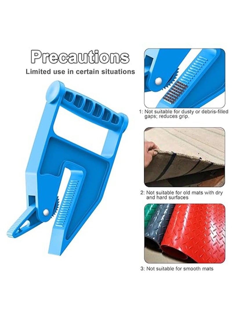 Apustim Pair Of Mat Handling Tools，Mat Grippers，Heavy Duty Stable Mat Handler For Horse Mats，Gym Mats，Trailer Mats And Rubber Mats，Ergonomic Mat Pullers，Great For Barns and Homes, Durable And Time，Saving (Blue)  - Image 4