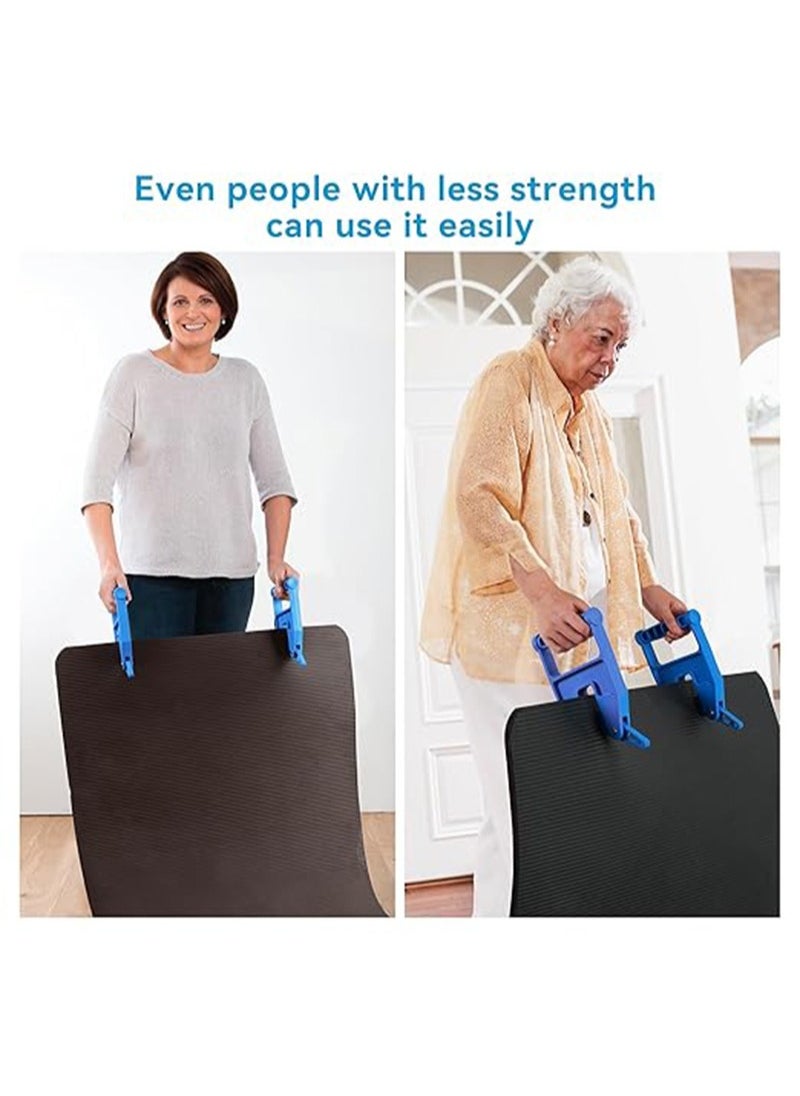 Apustim Pair Of Mat Handling Tools，Mat Grippers，Heavy Duty Stable Mat Handler For Horse Mats，Gym Mats，Trailer Mats And Rubber Mats，Ergonomic Mat Pullers，Great For Barns and Homes, Durable And Time，Saving (Blue)  - Image 5