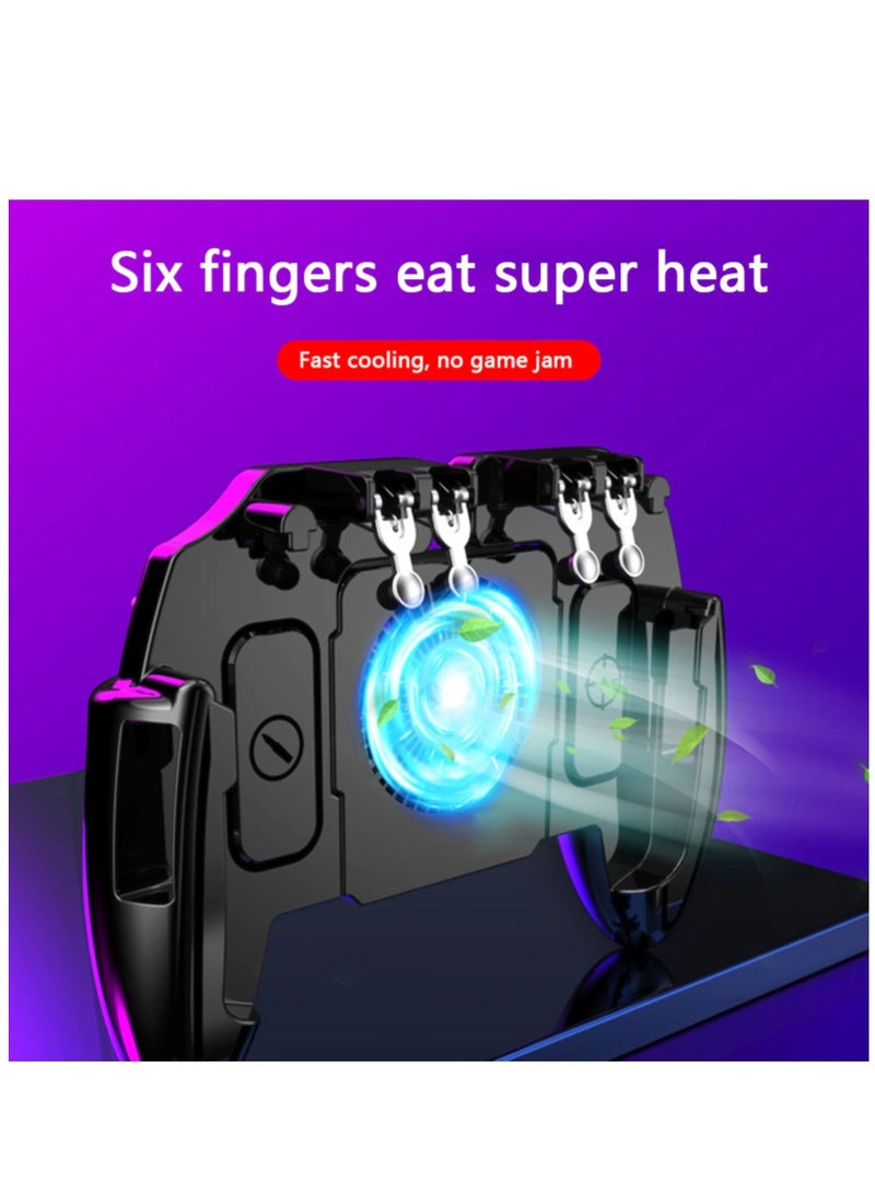 Phone Game Controller for PUBG Mobile Joystick Triggers Phone Gamepad With Cooling Fan for iOS Android Six 6 Finger Operating - Image 2