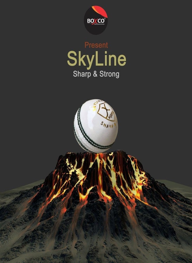 BOXCO Skyline Hand Stitched Four Piece Cricket Leather Ball Pack of 2 Red and White Balls Durable Leather Ideal for T20 Club One Day and Test Matches (Red & White) - Image 3