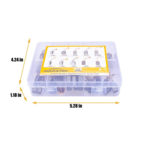 MARSTEK 40Pcs 10 Sizes Electric Motor Carbon Brushes Replacement for Power Tool - Image 3