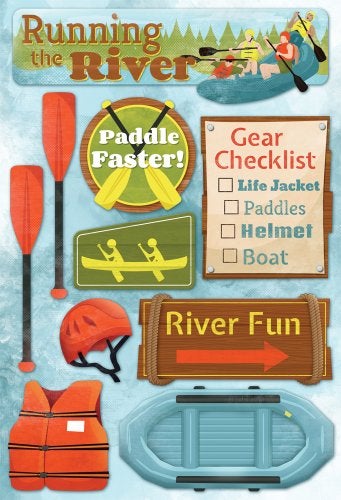 Karen Foster Design Acid and Lignin Free Scrapbooking Sticker Sheet, Running The River - Image 1