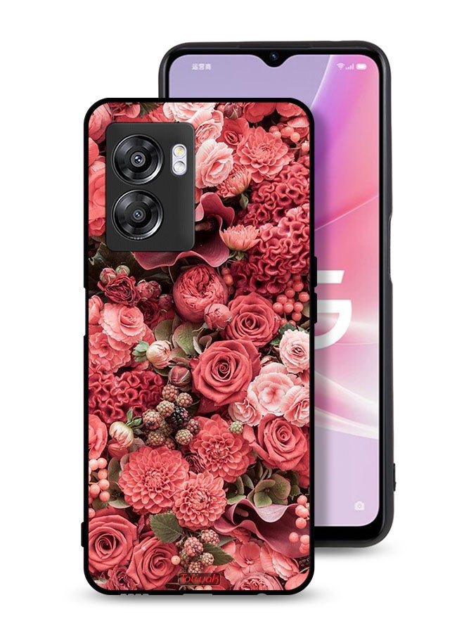 Tolwak Oppo A57 5G Protective Case Cover Peach Roses - Image 1