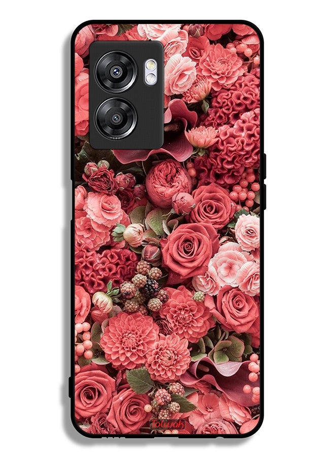 Tolwak Oppo A57 5G Protective Case Cover Peach Roses - Image 2
