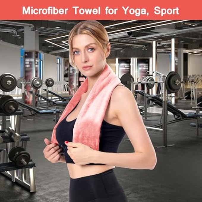 rayihni Microfiber Yoga Towel, Quick Dry & High Absorbent Sweet Towel For Gym,Beach,Travel,Super Soft Swimming Sports Towel With Independent Corner Design For Indoor And Outdoor-95X42Cm (Pink) - Image 3
