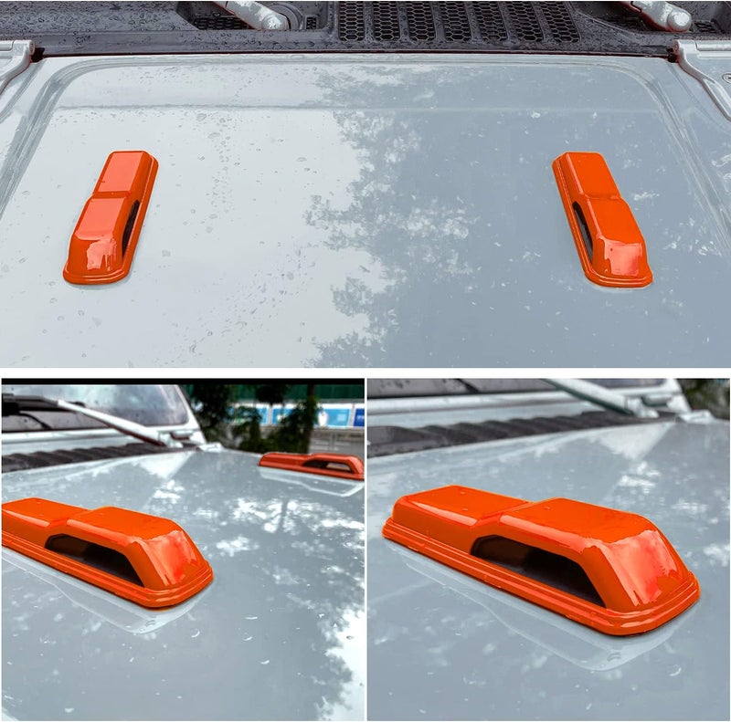 PEATOVIE Engine Hood Hinge Cover Accessories for 2018-2021 Jeep Wrangler & Gladiator - Orange - Image 3