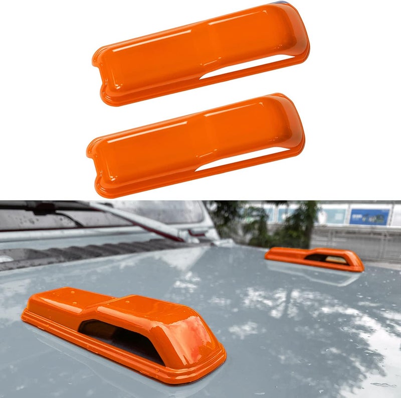 PEATOVIE Engine Hood Hinge Cover Accessories for 2018-2021 Jeep Wrangler & Gladiator - Orange - Image 1