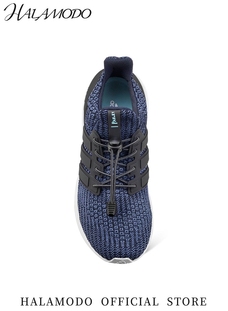 HALAMODO 2 Pairs of Elastic No Tie Shoelaces Tieless Shoe Laces One Size Fits All Quick Release Laces for Kids & Adults Shoes with Strong Lock & Round Shoestrings - Image 2