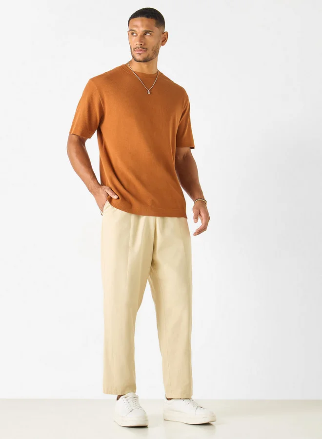 ايكونيك بنطلون رياضي سادة بخصر مرن وقصة مريحة مع رباط إغلاق وجيوب