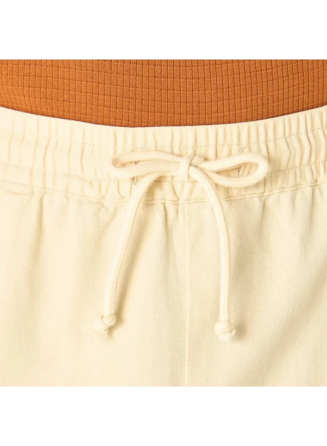 Iconic Solid Flexi Waist Regular Fit Joggers with Drawstring Closure and Pockets