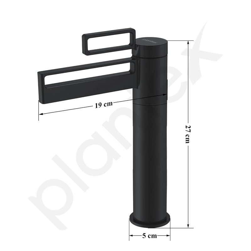 Plantex Pure Brass Wash Basin TapPillar Cock Tap for Wash Basin with Teflon TapeHot Cold Basin Tap 7881Matt Black - Image 3