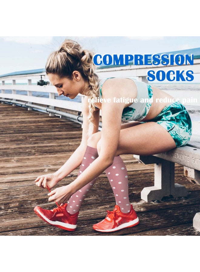 Aoliks Pink Compression Socks for Women & Men,Circulation Socks for Pregnancy Support Nurses Hiking - Image 2