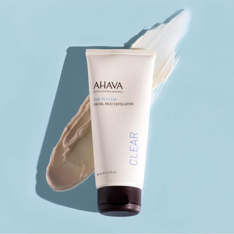 AHAVA وقت التنظيف مقشر الوجه بالطين 100 مل - كريم مقشر لطيف لبشرة متألقة - Image 4