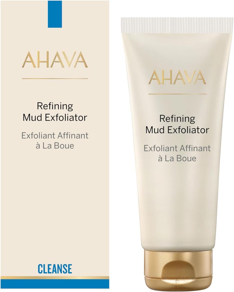 AHAVA وقت التنظيف مقشر الوجه بالطين 100 مل - كريم مقشر لطيف لبشرة متألقة - Image 1