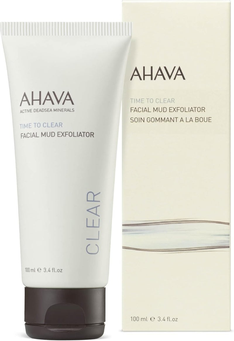 AHAVA وقت التنظيف مقشر الوجه بالطين 100 مل - كريم مقشر لطيف لبشرة متألقة - Image 2