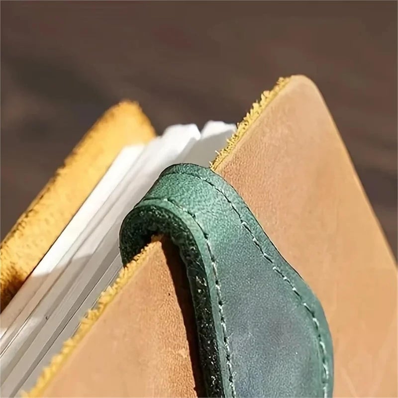 Strong 4pcs Bookmark Full Grain Leather Asymmetric Clip Paper Holder Durable Notebook Planner Accessory for Daily Use(Gray) - Image 4