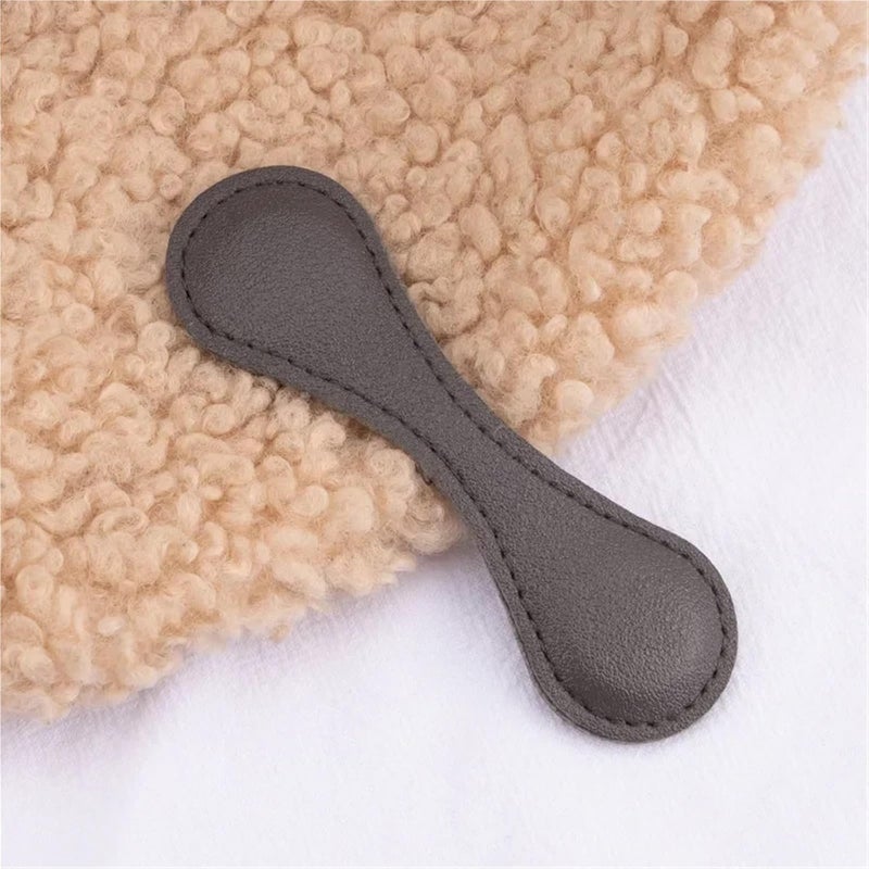 Strong 4pcs Bookmark Full Grain Leather Asymmetric Clip Paper Holder Durable Notebook Planner Accessory for Daily Use(Gray) - Image 2