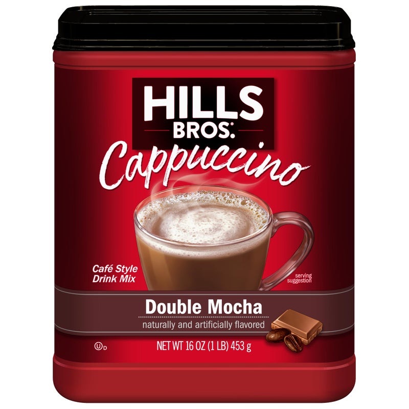 Hills Bros Cappuccino Mix  Rich Frothy CoffeehouseTasting Instant Drink Mix  Quick and Easy Preparation  Perfect for Hot  Iced Drinks  Creaming Coffee  Double Mocha 1 Pack of 16oz - Image 3