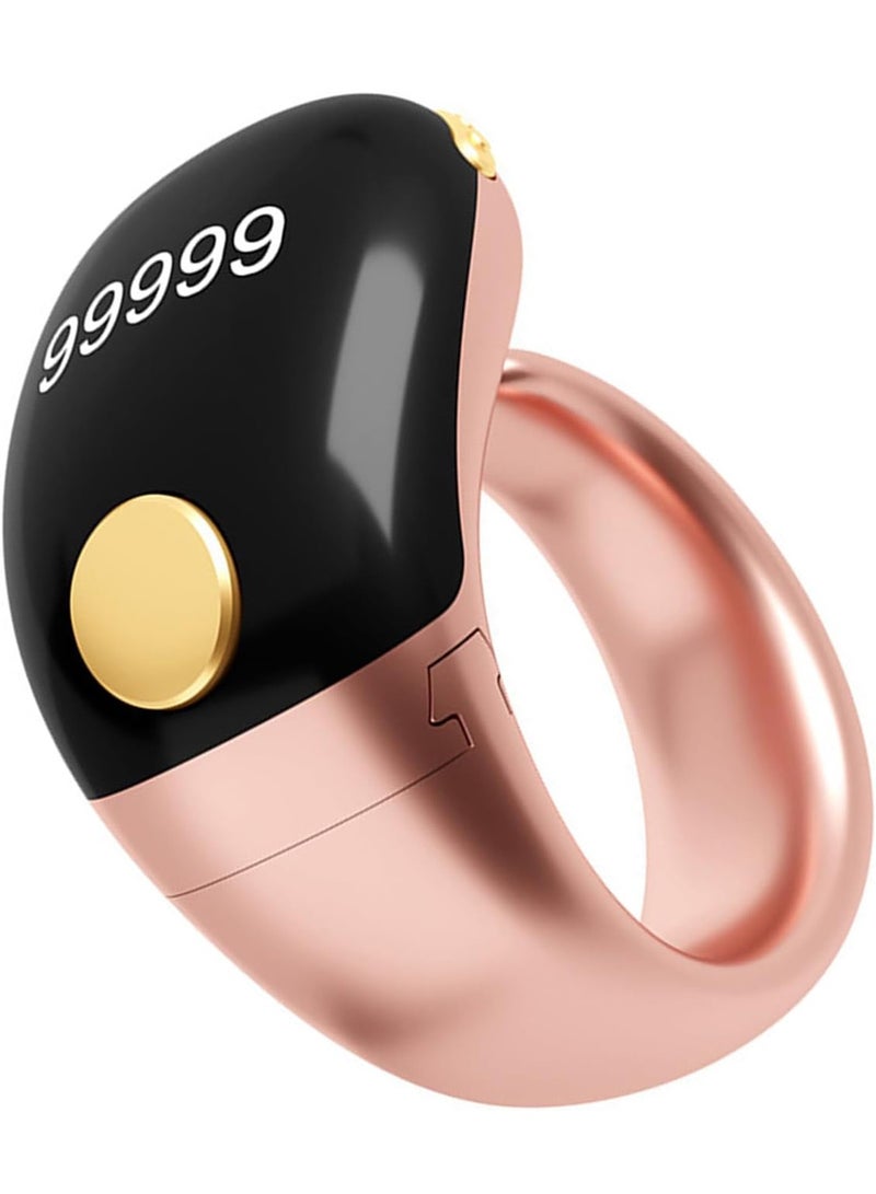 Tasbih Zikr Adjustable LCD Display Smart Ring Counter, Size (18mm 20mm 22mm ), Type-C Rechargeable, Adjustable Finger Counter With Self-locking Function (Glod). - Image 1
