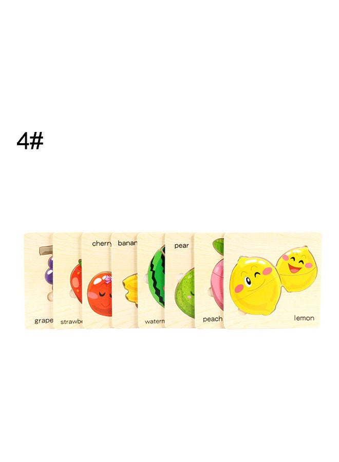 لعبة أحجية قطع تركيب من الخشب بتصميم رسومات كرتونية على شكل فاكهة مكونة من 8 قطع 16x2x16سم - Image 1