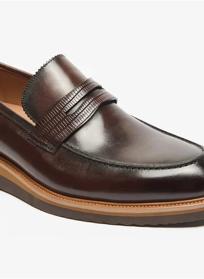 DUCHINI Men's Textured Slip-On Loafers