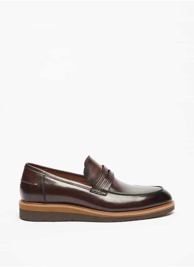 DUCHINI Men's Textured Slip-On Loafers