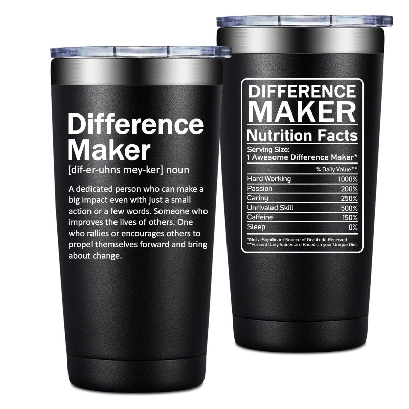 Grifarny Difference Maker Definition Tumbler Mug  Thank You Gifts for Men Women  Appreciation Inspirational Gifts for Boss Employee Teachers Assistant Principal Coworkers