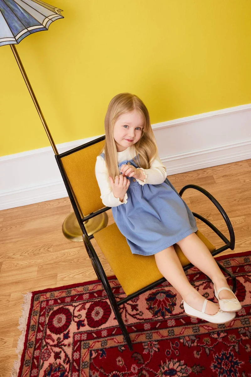 ديفاكتو Baby Girl Embroidered Twill 2 Piece Dress