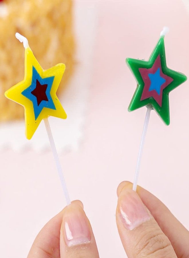 Aprildecember Mixed Star Candles, Multi-Color Cake Candle Toppers for Birthday Baby Shower Party Wedding Cake Decoration Supplies (Pack of 5) - Image 4
