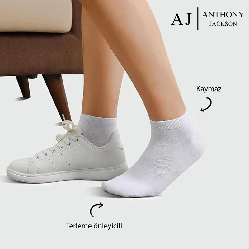 أنتوني جاكسون 10 Pairs Boxed Bamboo Premium Men-Women Ankle Length Short Sports Running and Walking Socks