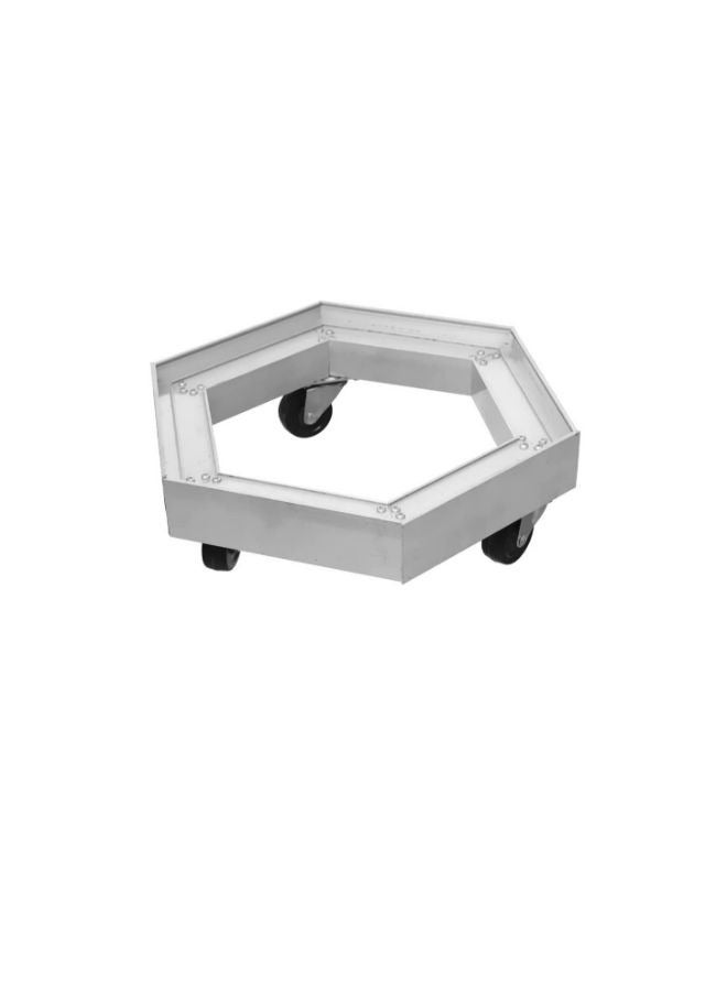 3 Wheele Gas cylinder Base with Brake, Silver