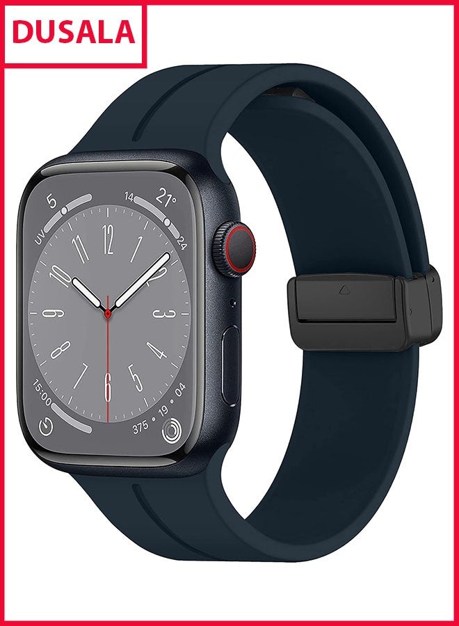 DUSALA Magnetic Silicone Watch Band 38mm/40mm/41m Quick Release Strap for Men & Women Soft Skin Friendly Sport Replacement Band for Smartwatch & Analog Watches Durable, Waterproof, Magnetic Folding Clasp for All-Day Comfort - Image 1