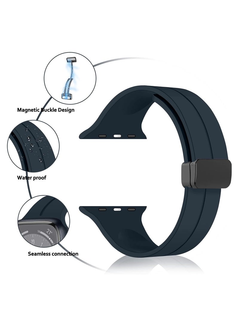 DUSALA Magnetic Silicone Watch Band 38mm/40mm/41m Quick Release Strap for Men & Women Soft Skin Friendly Sport Replacement Band for Smartwatch & Analog Watches Durable, Waterproof, Magnetic Folding Clasp for All-Day Comfort - Image 2