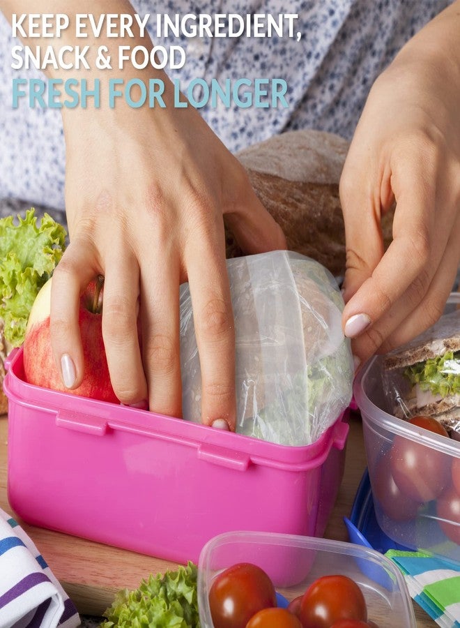 PAMI Fold Top Sandwich Bags [200 Pieces], Disposable Plastic Sandwich Bags No Zipper, Easy Open Fold Top Baggies for Lunch, Snacks, Fruits - Image 4
