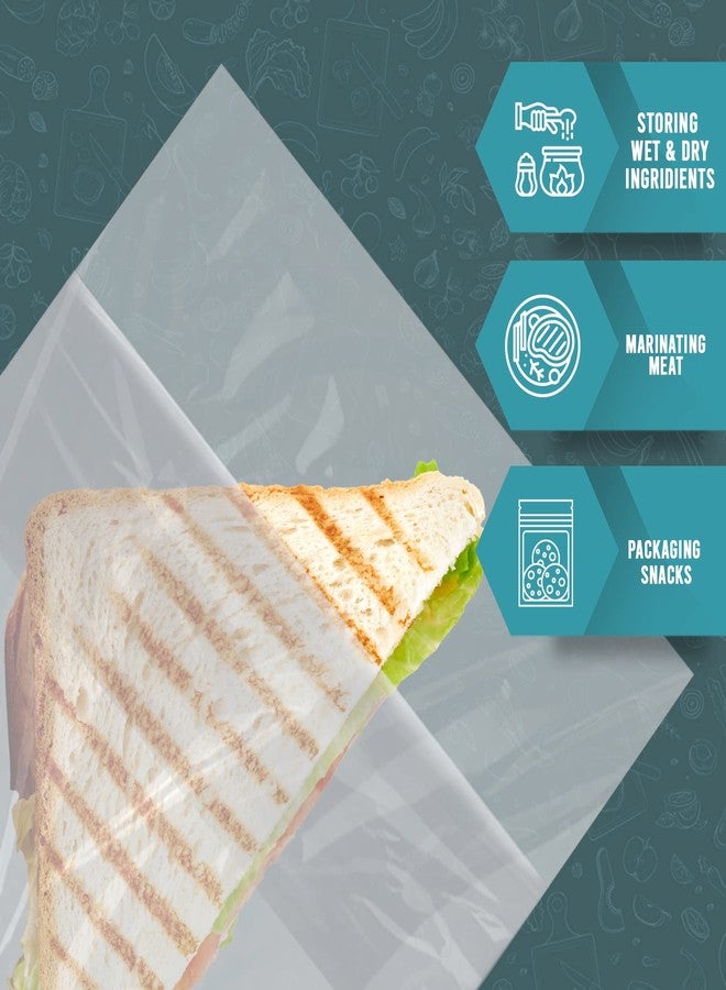 PAMI Fold Top Sandwich Bags [200 Pieces], Disposable Plastic Sandwich Bags No Zipper, Easy Open Fold Top Baggies for Lunch, Snacks, Fruits - Image 3