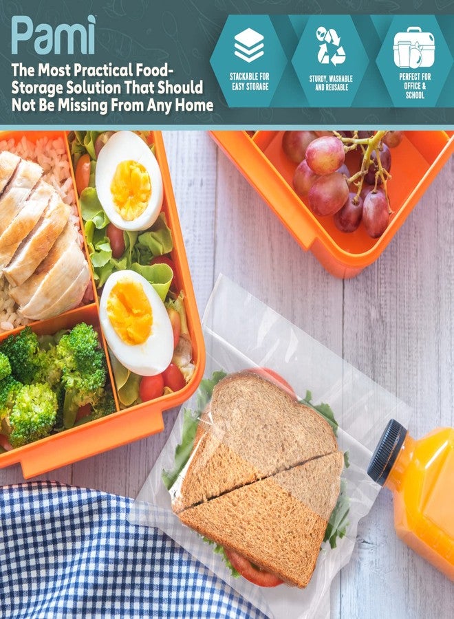 PAMI Fold Top Sandwich Bags [200 Pieces], Disposable Plastic Sandwich Bags No Zipper, Easy Open Fold Top Baggies for Lunch, Snacks, Fruits - Image 5